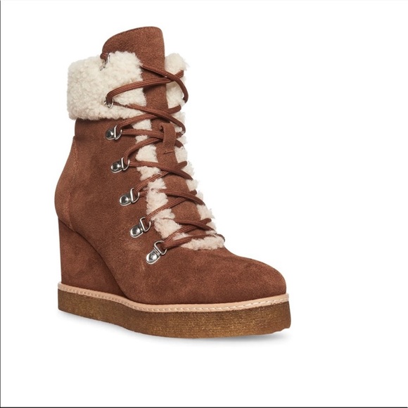 Steve‎ Madden Marcel shearling Wedge Bootie - Picture 13 of 13
